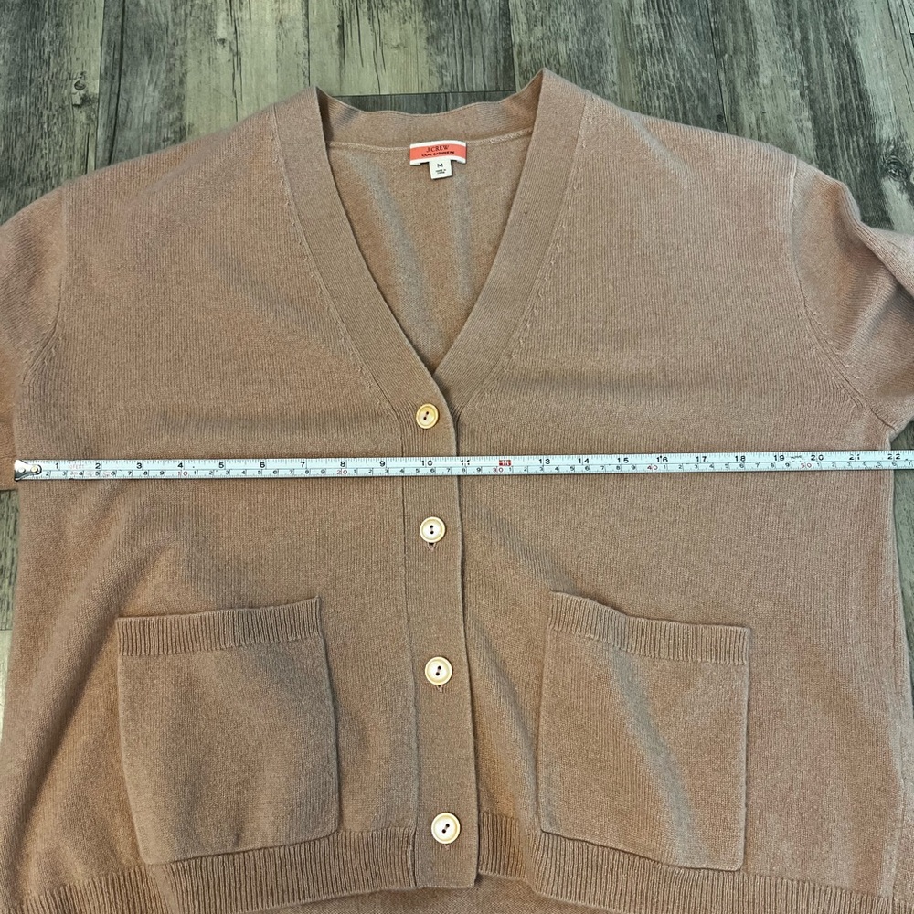 J.Crew Cashmere Patch Pocket Cardigan Light Pink Buttoned Women’s Medium - Picture 3 of 11